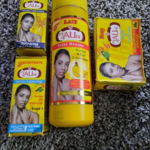 4 in 1 peau jaune set:500ml body lotion+ oil+stage 1 serum+soap