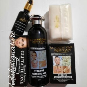 abebi white glutathione injection lotion, bar, serum, tube