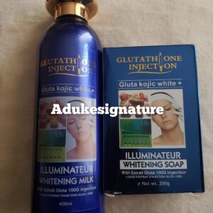 Abebi white Glutathione injection gluta kojic illuminating milk, soap