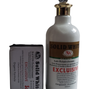 Solid White exclusive lotion, soap
